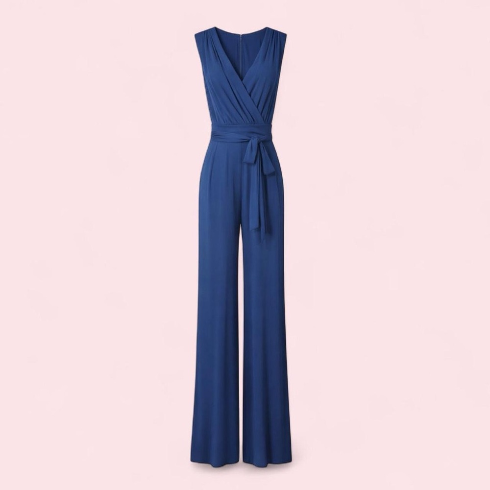 Vince Camuto Navy Sleeveless Jumpsuit